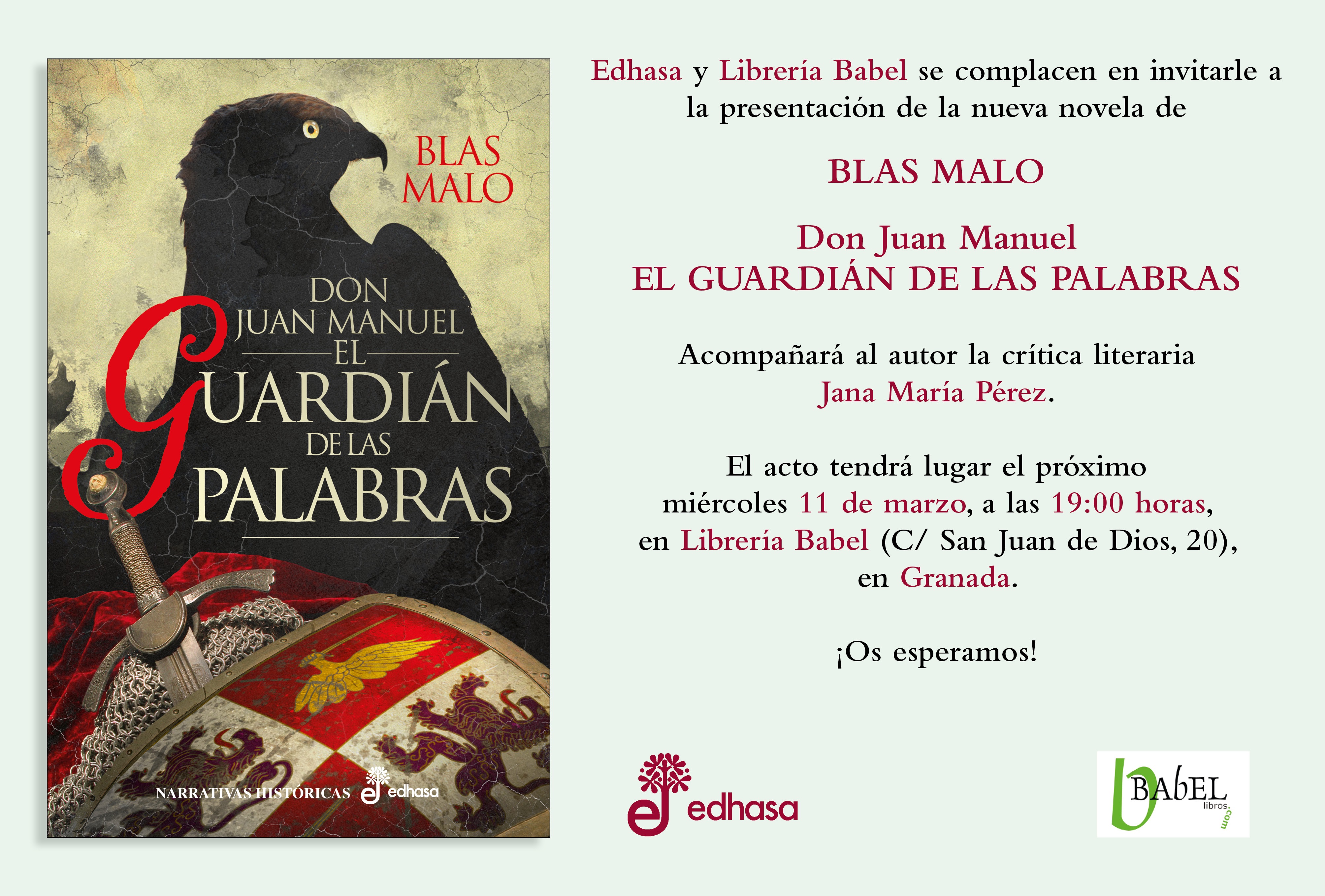 EL GUARDIÁN DE LAS PALABRAS, la novela histórica de Blas Malo